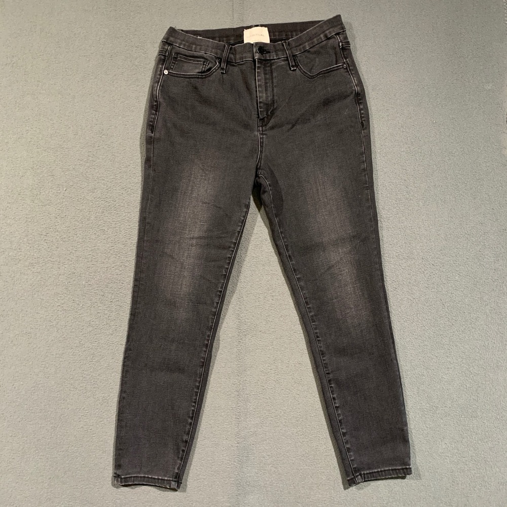 Habitual Skinny Jeans Womens 30 Granite Faded Black High Rise Stretch Denim